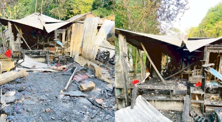 রান্নাঘরের আগুনে ৯ পরিবারের ঘর ছাই